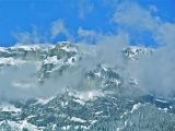 Blick in die verschneite Bergwelt Dezember 2011