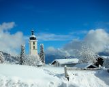 Flims Kirche im Schnee